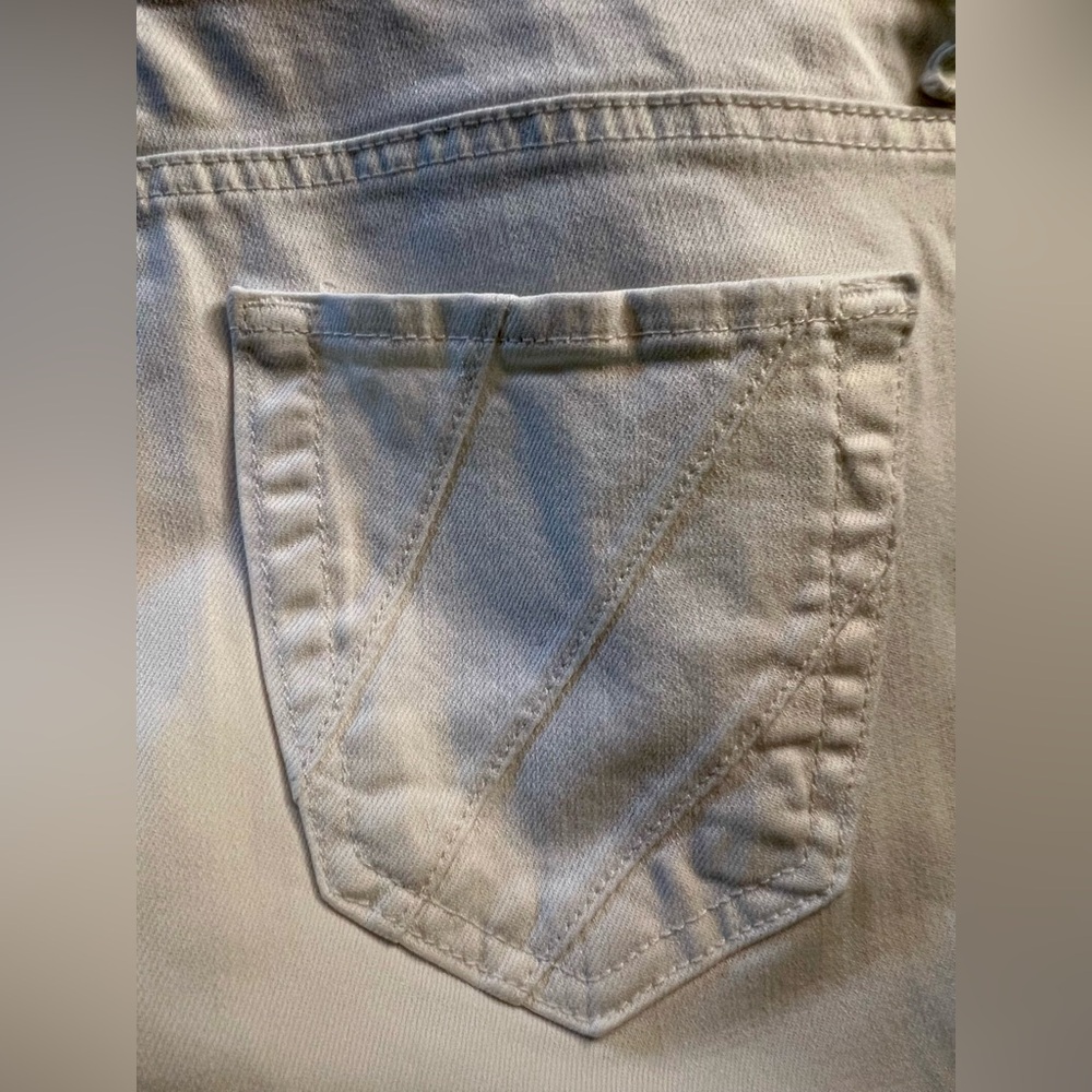 BANDOLINO BLU womens white bootcut Denim Jeans with decorative pockets | Size 12